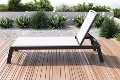 Clearance Sylvania Gartenliege, anthrazit/grau, Alu/Textil, vertikal verstellbar,mit Fußkappen Gartenliegen