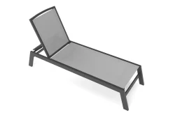 Clearance Sylvania Gartenliege, anthrazit/grau, Alu/Textil, vertikal verstellbar,mit Fußkappen Gartenliegen