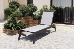Clearance Sylvania Gartenliege, anthrazit/grau, Alu/Textil, vertikal verstellbar,mit Fußkappen Gartenliegen
