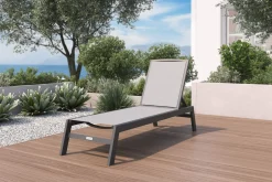 Clearance Sylvania Gartenliege, anthrazit/grau, Alu/Textil, vertikal verstellbar,mit Fußkappen Gartenliegen