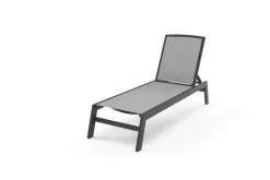 Clearance Sylvania Gartenliege, anthrazit/grau, Alu/Textil, vertikal verstellbar,mit Fußkappen Gartenliegen