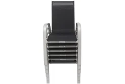 Outlet Sylvania Gartenstuhl, anthrazit/grau, Aluminium/Textil, 75 x 57 x 95 cm, stapelbar Aluminium-Gartenmöbel|Gartenstühle & Gartensessel