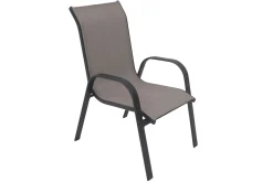 Outlet Sylvania Gartenstuhl, anthrazit/grau, Aluminium/Textil, 75 x 57 x 95 cm, stapelbar Aluminium-Gartenmöbel|Gartenstühle & Gartensessel