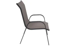 Outlet Sylvania Gartenstuhl, anthrazit/grau, Aluminium/Textil, 75 x 57 x 95 cm, stapelbar Aluminium-Gartenmöbel|Gartenstühle & Gartensessel
