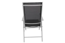 Hot Sylvania Klappstuhl, silber/schwarz, Aluminium/Textil, 68 x 56 x 107 cm, klappbar Aluminium-Gartenmöbel|Gartenstühle & Gartensessel