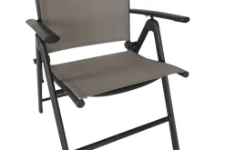Clearance Sylvania Klappstuhl, anthrazit/grau, Aluminium/Textil, 67 x 58 x 113 cm, klappbar Aluminium-Gartenmöbel|Gartenstühle & Gartensessel