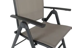 Clearance Sylvania Klappstuhl, anthrazit/grau, Aluminium/Textil, 67 x 58 x 113 cm, klappbar Aluminium-Gartenmöbel|Gartenstühle & Gartensessel