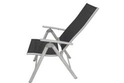 Best Sylvania Klappstuhl, silber/schwarz, Aluminium/Textil, 67 x 58 x 113 cm, klappbar Gartenstühle & Gartensessel