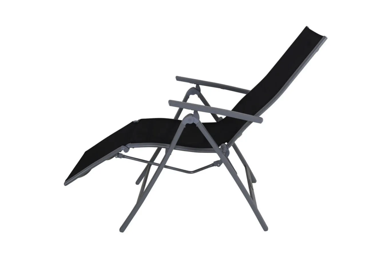 Sylvania Relaxsessel, silber/schwarz, Alu/Textilene, 67 x 58 x 110 cm, klappbar Aluminium-Gartenmöbel|Gartenstühle & Gartensessel