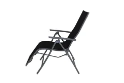 Sylvania Relaxsessel, silber/schwarz, Alu/Textilene, 67 x 58 x 110 cm, klappbar Aluminium-Gartenmöbel|Gartenstühle & Gartensessel