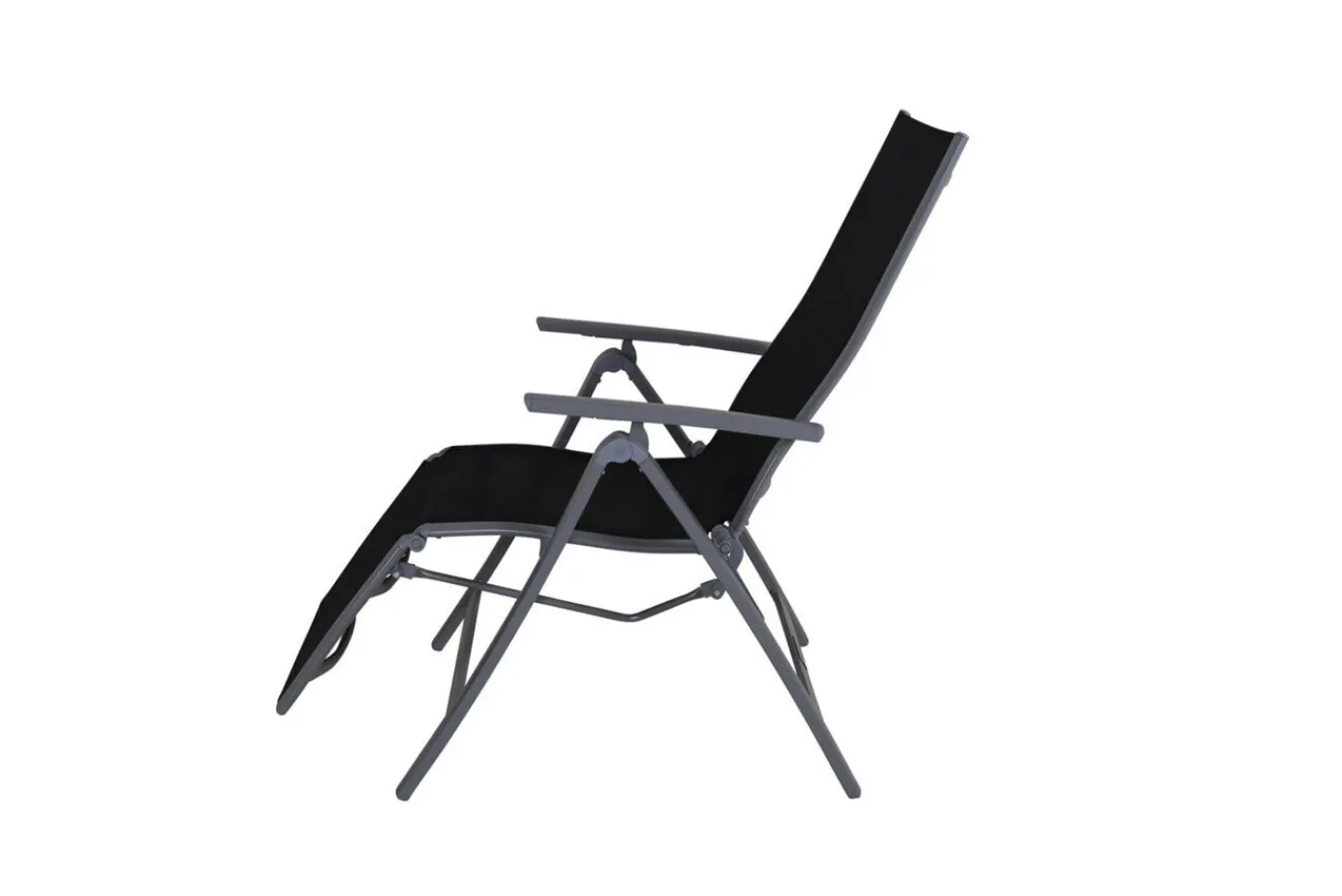 Sylvania Relaxsessel, silber/schwarz, Alu/Textilene, 67 x 58 x 110 cm, klappbar Aluminium-Gartenmöbel|Gartenstühle & Gartensessel
