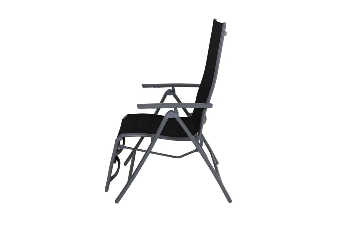 Sylvania Relaxsessel, silber/schwarz, Alu/Textilene, 67 x 58 x 110 cm, klappbar Aluminium-Gartenmöbel|Gartenstühle & Gartensessel