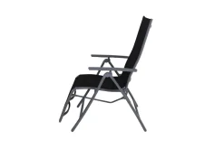 Sylvania Relaxsessel, silber/schwarz, Alu/Textilene, 67 x 58 x 110 cm, klappbar Aluminium-Gartenmöbel|Gartenstühle & Gartensessel