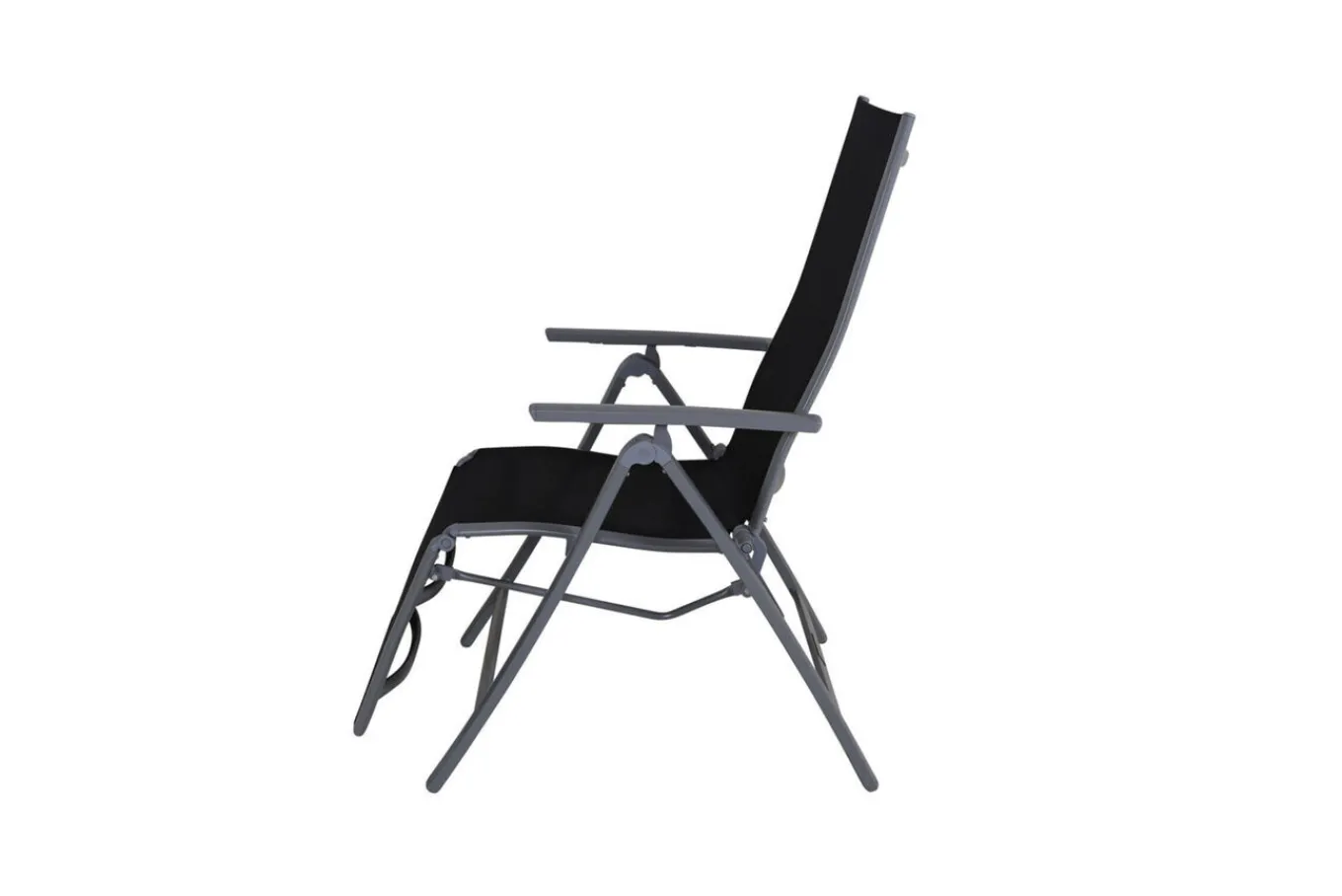 Sylvania Relaxsessel, silber/schwarz, Alu/Textilene, 67 x 58 x 110 cm, klappbar Aluminium-Gartenmöbel|Gartenstühle & Gartensessel