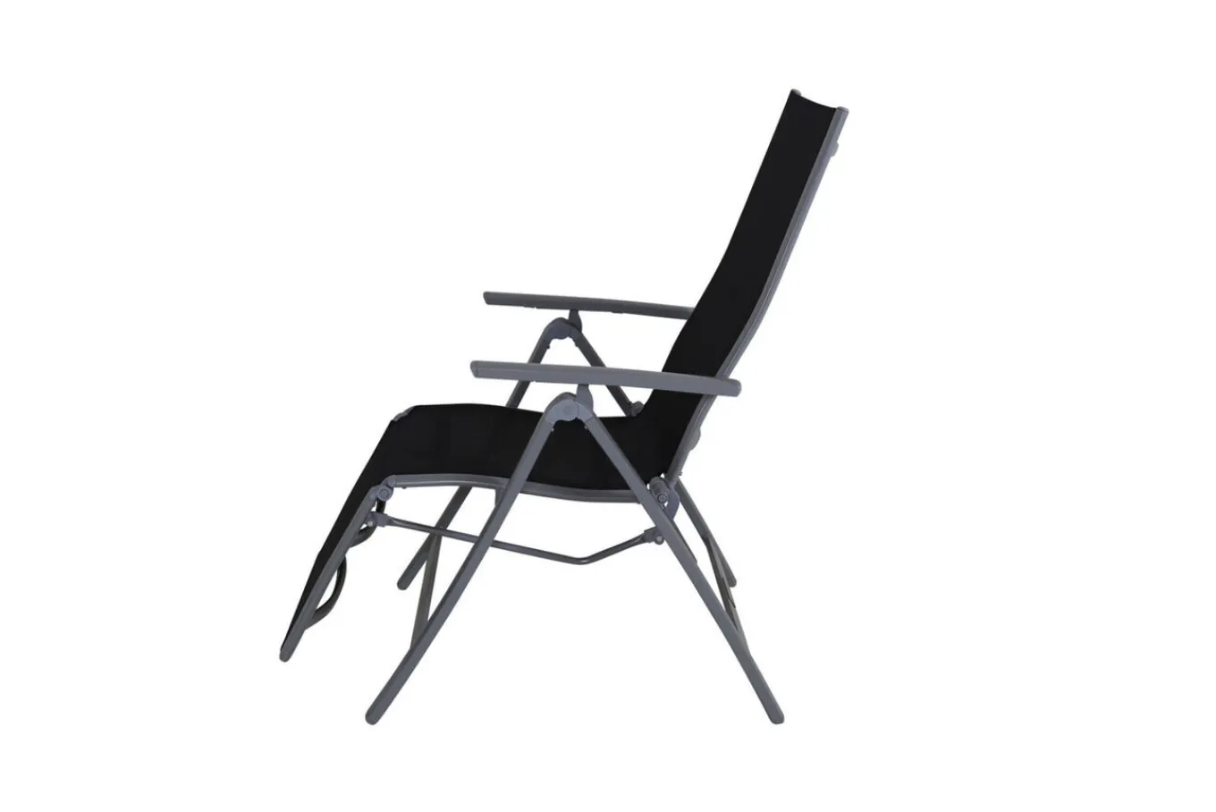 Sylvania Relaxsessel, silber/schwarz, Alu/Textilene, 67 x 58 x 110 cm, klappbar Aluminium-Gartenmöbel|Gartenstühle & Gartensessel