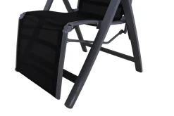Sylvania Relaxsessel, silber/schwarz, Alu/Textilene, 67 x 58 x 110 cm, klappbar Aluminium-Gartenmöbel|Gartenstühle & Gartensessel