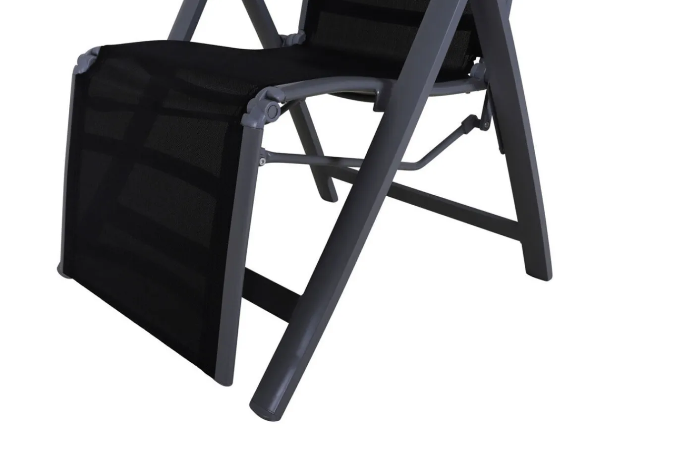 Sylvania Relaxsessel, silber/schwarz, Alu/Textilene, 67 x 58 x 110 cm, klappbar Aluminium-Gartenmöbel|Gartenstühle & Gartensessel