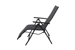 Best Sylvania Relaxsessel, anthrazit/grau, Alu/Textilene, 67 x 58 x 110 cm, klappbar Aluminium-Gartenmöbel|Gartenstühle & Gartensessel