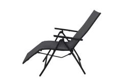 Best Sylvania Relaxsessel, anthrazit/grau, Alu/Textilene, 67 x 58 x 110 cm, klappbar Aluminium-Gartenmöbel|Gartenstühle & Gartensessel