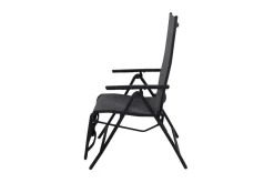 Best Sylvania Relaxsessel, anthrazit/grau, Alu/Textilene, 67 x 58 x 110 cm, klappbar Aluminium-Gartenmöbel|Gartenstühle & Gartensessel
