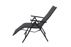 Best Sylvania Relaxsessel, anthrazit/grau, Alu/Textilene, 67 x 58 x 110 cm, klappbar Aluminium-Gartenmöbel|Gartenstühle & Gartensessel