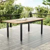 New Tasmania Ausziehtisch, Schwarz, Aluminium/Eukalyptus, 150 / 200 x 90 cm, robust, witterungsbeständig, ausziehbar, FSC®-zertifiziertes Produkt Gartentische|Aluminium-Gartenmöbel