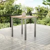 Discount Tasmania Beistelltisch, Silber, Aluminium/Eukalyptus, 45 x 45 cm, witterungsbeständig, mit Fußkappen, FSC®-zertifiziertes Produkt Gartentische|Aluminium-Gartenmöbel