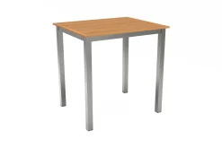 Discount Tasmania Beistelltisch, Silber, Aluminium/Eukalyptus, 45 x 45 cm, witterungsbeständig, mit Fußkappen, FSC®-zertifiziertes Produkt Gartentische|Aluminium-Gartenmöbel