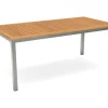 Outlet Tasmania Esstisch, Silber/Natural, Aluminium/Eukalyptus, 180 x 90 cm, hohe Belastbarkeit, korrosionsbeständig, witterungsbeständig, robust, FSC®-zertifiziertes Produkt Gartentische|Aluminium-Gartenmöbel