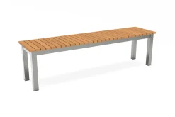 Best Tasmania Gartenbank, Silver, Aluminium/Eukalyptus, hohe Belastbarkeit, FSC®-zertifiziertes Produkt Aluminium-Gartenmöbel|Gartenbänke & Gartensofas