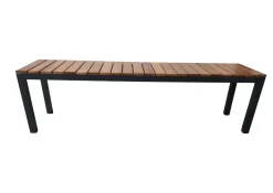 Clearance Tasmania Gartenbank, anthrazit, Alu/Eukalyptus, hohe Belastbarkeit, witterungsbeständig, FSC®-zertifiziertes Produkt Aluminium-Gartenmöbel|Gartenbänke & Gartensofas