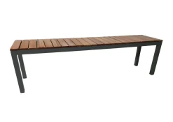 Clearance Tasmania Gartenbank, anthrazit, Alu/Eukalyptus, hohe Belastbarkeit, witterungsbeständig, FSC®-zertifiziertes Produkt Aluminium-Gartenmöbel|Gartenbänke & Gartensofas