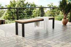 Clearance Tasmania Gartenbank, anthrazit, Alu/Eukalyptus, hohe Belastbarkeit, witterungsbeständig, FSC®-zertifiziertes Produkt Aluminium-Gartenmöbel|Gartenbänke & Gartensofas
