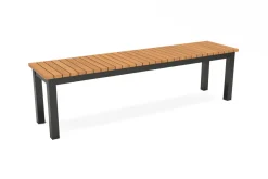 Online Tasmania Garten-Essgruppe mit Bank und 2 Klappstühlen, anthrazit/natur, Aluminium/Eukalyptus, Tischplatte 180 x 90 cm, FSC®-zertifiziertes Produkt Garten-Essgruppen