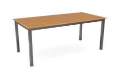 Online Tasmania Garten-Essgruppe mit Bank und 2 Klappstühlen, anthrazit/natur, Aluminium/Eukalyptus, Tischplatte 180 x 90 cm, FSC®-zertifiziertes Produkt Garten-Essgruppen