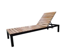 Clearance Tasmania Gartenliege, dunkelgrau, Alu/Eukalyptus, wasserabweisend, verstellbare Rückenlehne, FSC®-zertifiziertes Produkt Gartenliegen|Aluminium-Gartenmöbel