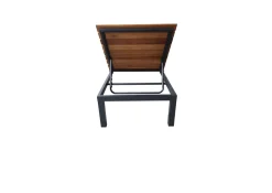 Clearance Tasmania Gartenliege, dunkelgrau, Alu/Eukalyptus, wasserabweisend, verstellbare Rückenlehne, FSC®-zertifiziertes Produkt Gartenliegen|Aluminium-Gartenmöbel