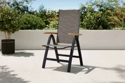 Tasmania Klappstuhl, anthrazit/grau, Alu/Eukalyptus/Textilene, klappbar, FSC®-zertifiziertes Produkt Aluminium-Gartenmöbel|Gartenstühle & Gartensessel