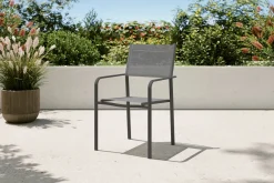 Online Tasmania Stapelstuhl, Dunkelgrau, Aluminium, stapelbar, pflegeleicht, hohe Belastbarkeit, witterungsbeständig Aluminium-Gartenmöbel|Gartenstühle & Gartensessel