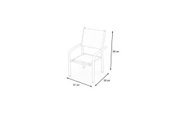 Discount Tasmania Stapelstuhl, silber/schwarz, Alu/Textilene, witterungsbeständig, hohe Belastbarkeit Aluminium-Gartenmöbel|Gartenstühle & Gartensessel