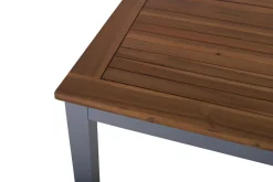 Online Victoria Gartentisch, Alu/Akazie, silber, 150 x 90 x 74 cm, zertifiziertes Material, FSC®-zertifiziertes Produkt Gartentische