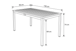 Online Victoria Gartentisch, Alu/Akazie, silber, 150 x 90 x 74 cm, zertifiziertes Material, FSC®-zertifiziertes Produkt Gartentische