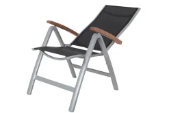 Online Victoria Klappstuhl, silber/schwarz, Alu/Textilene, 64 x 58 x 110 cm, zertifiziertes Material, FSC®-zertifiziertes Produkt Aluminium-Gartenmöbel|Gartenstühle & Gartensessel