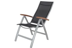 Online Victoria Klappstuhl, silber/schwarz, Alu/Textilene, 64 x 58 x 110 cm, zertifiziertes Material, FSC®-zertifiziertes Produkt Aluminium-Gartenmöbel|Gartenstühle & Gartensessel