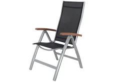 Online Victoria Klappstuhl, silber/schwarz, Alu/Textilene, 64 x 58 x 110 cm, zertifiziertes Material, FSC®-zertifiziertes Produkt Aluminium-Gartenmöbel|Gartenstühle & Gartensessel