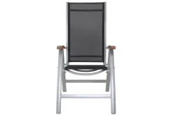 Online Victoria Klappstuhl, silber/schwarz, Alu/Textilene, 64 x 58 x 110 cm, zertifiziertes Material, FSC®-zertifiziertes Produkt Aluminium-Gartenmöbel|Gartenstühle & Gartensessel